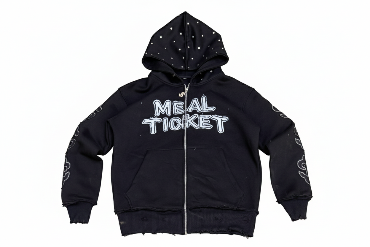 'MEAL TICKET' Zip Hoodie